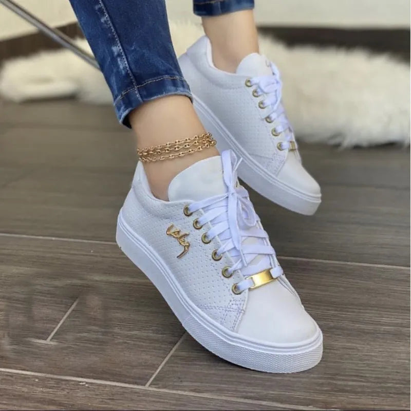 Scarpe da ginnastica stringate a punta tonda
